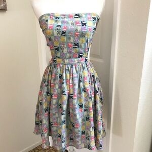 Moon Collection Strapless Tie Back Dress Sz Small